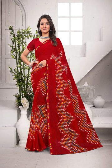 Laxmipati Priya 13730 Red Georgette Saree