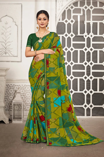 Laxmipati Priya 13822 Green Georgette Saree