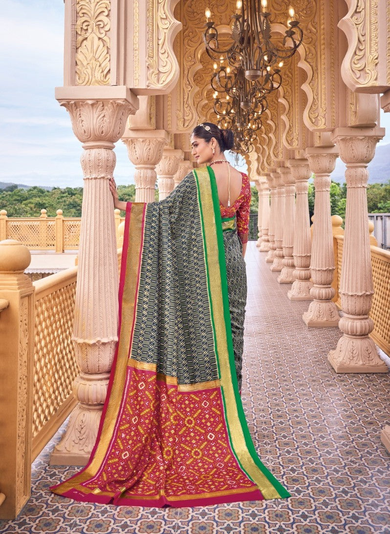 Gulmarg Grey Cotton Silk Saree