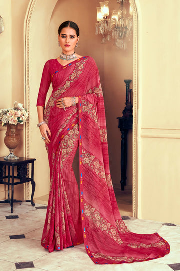 Laxmipati Rachna 7772 Peach Georgette Saree