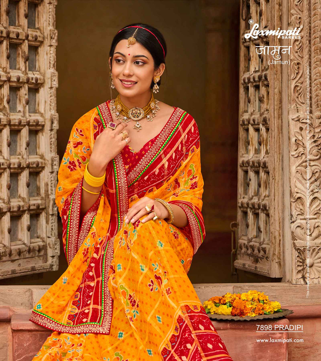 Laxmipati Jamun 7898 Multicolor Chokda Chiffon Sarees