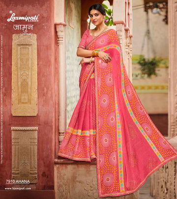 Laxmipati Jamun 7910 Pink Chiffon Sarees