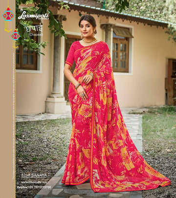 Laxmipati Chapaai 8218 Multicolor Georgette Saree