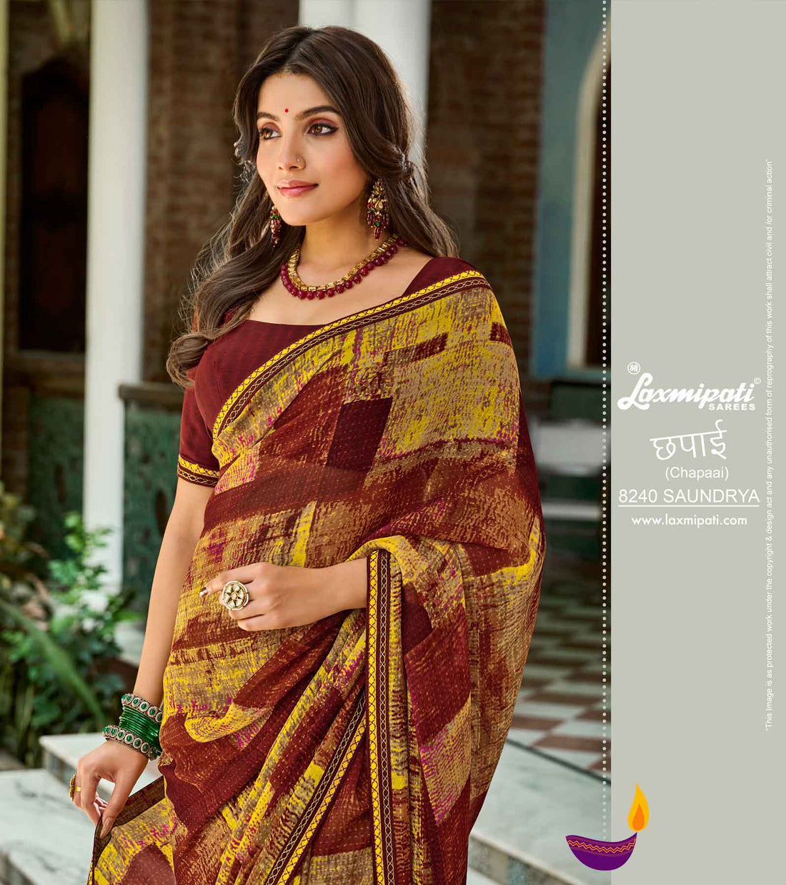 Laxmipati Chapaai 8240 Multicolor Georgette Saree