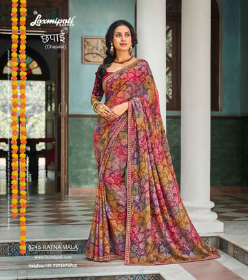 Laxmipati Chapaai 8245 Multicolor Brasso Saree