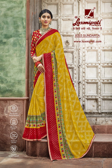 Laxmipati Janki 8333 Multicolor Chiffon Saree