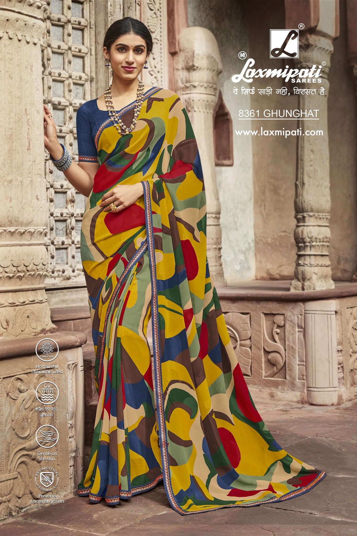 Laxmipati Janki 8361 Multicolor Georgette Saree