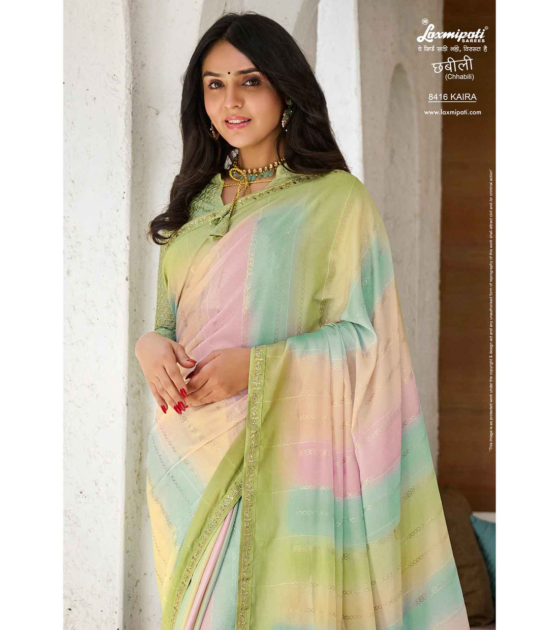 Laxmipati Chhabili 8416 Multicolor Silk Base Saree