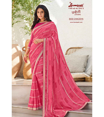 Laxmipati Chhabili 8430 Gajari Satin Silk Saree