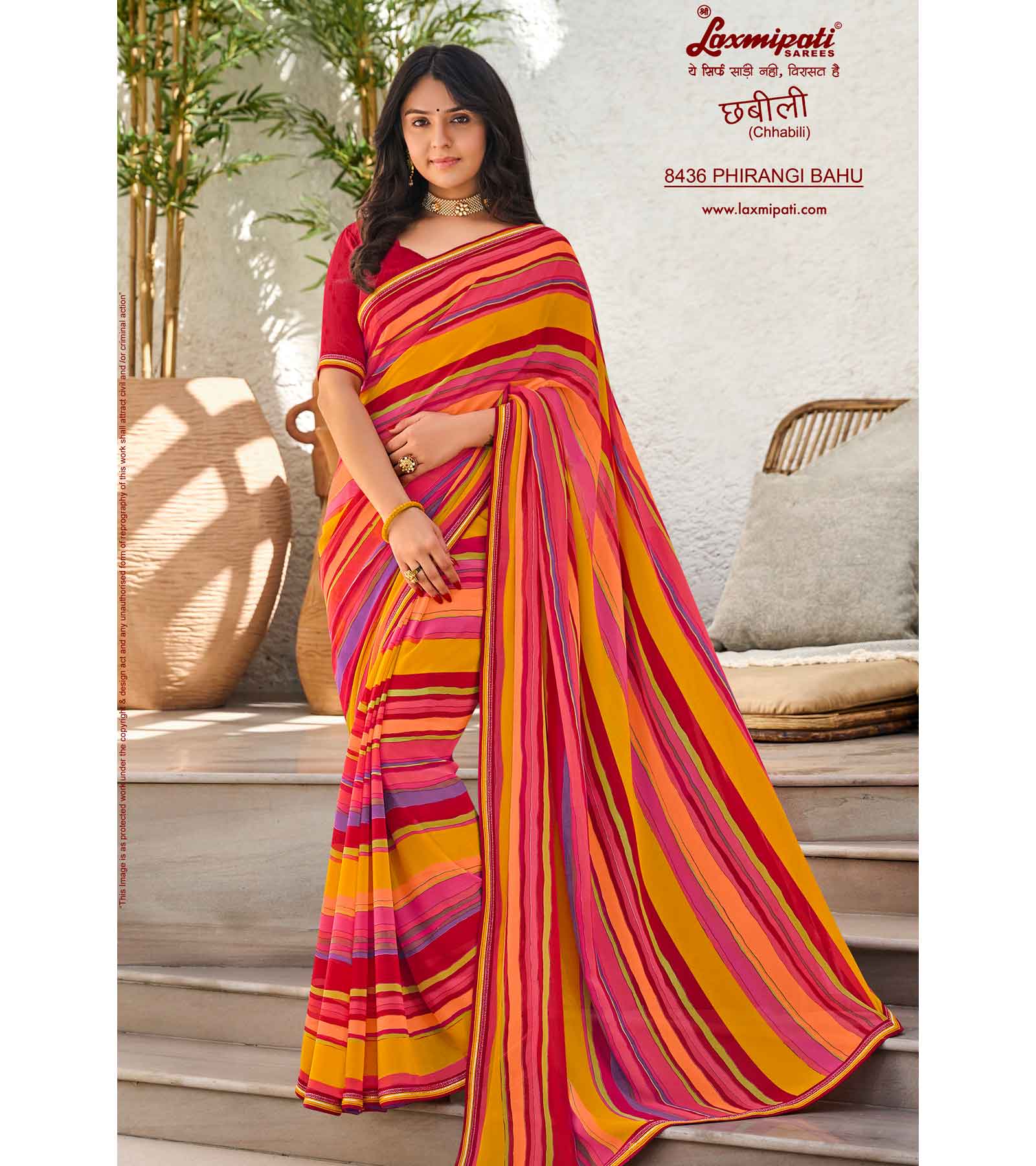 Laxmipati Chhabili 8436 Multicolor Georgette Saree