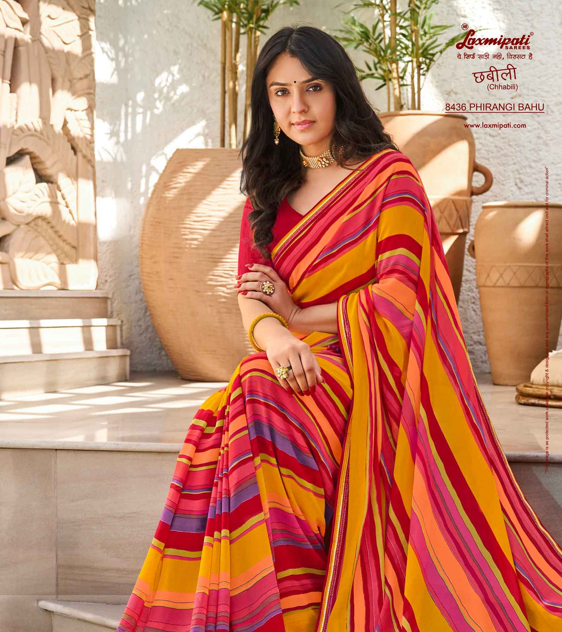 Laxmipati Chhabili 8436 Multicolor Georgette Saree