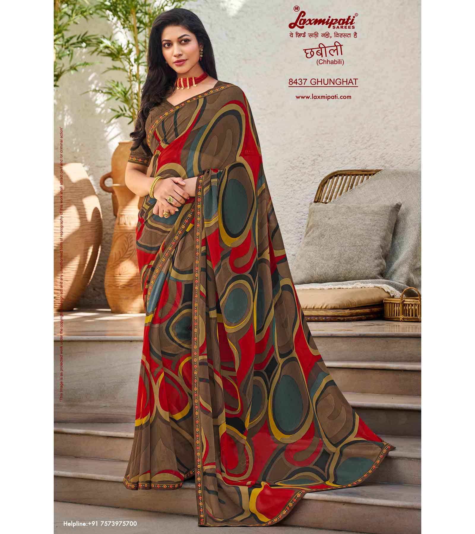 Laxmipati Chhabili 8437 Multicolor Georgette Saree