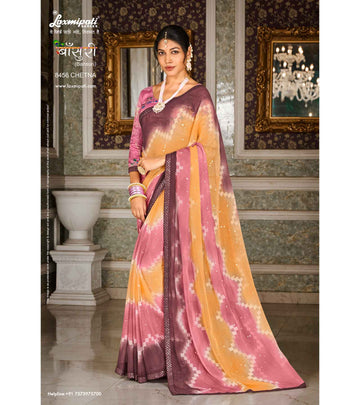 Laxmipati Bansuri 8456 Multicolor Chiffon Butti Saree