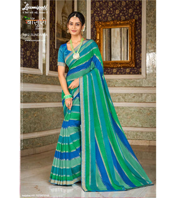 Laxmipati Bansuri 8462 Multicolor Sharmili Chiffon Saree