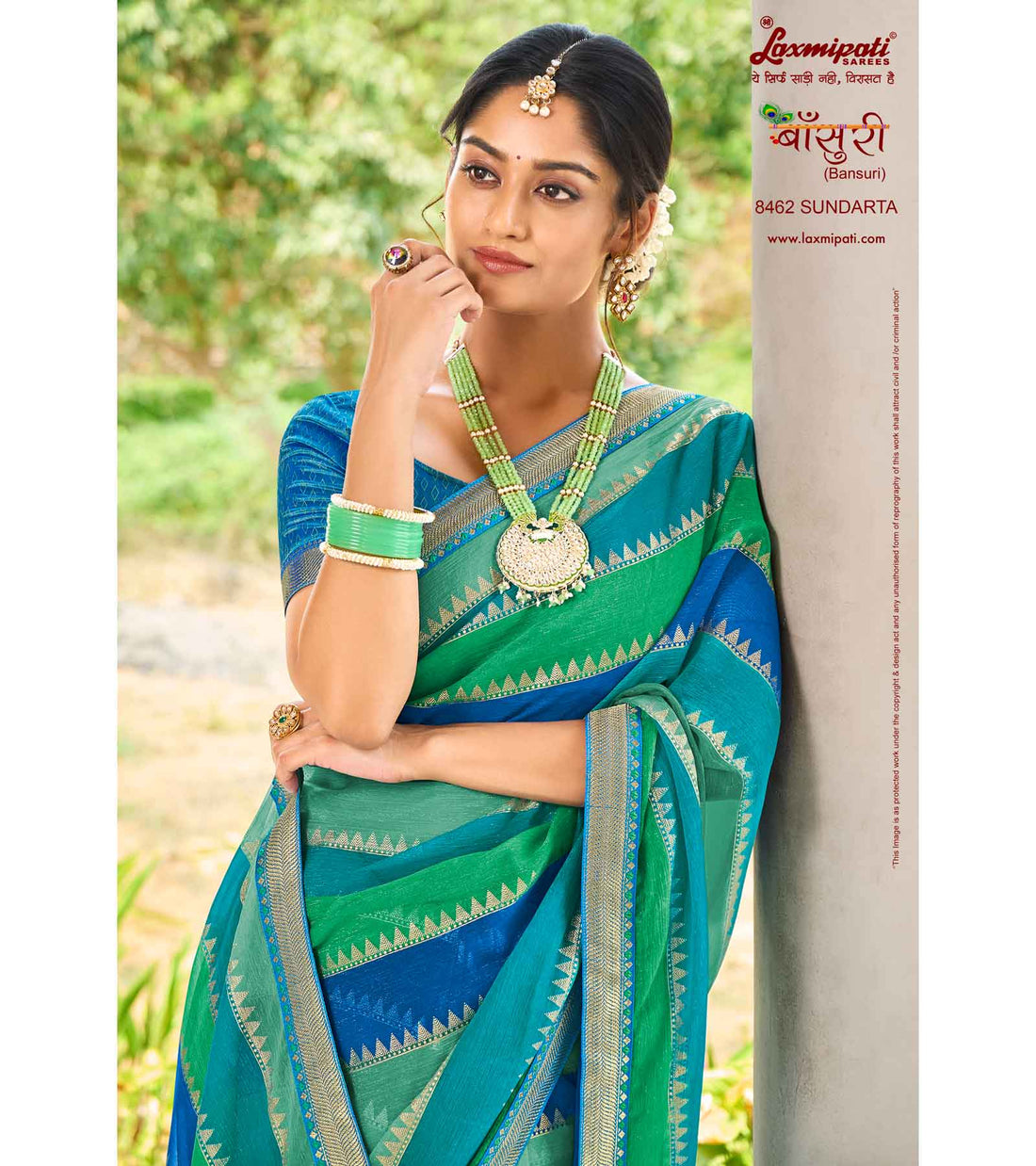 Laxmipati Bansuri 8462 Multicolor Sharmili Chiffon Saree