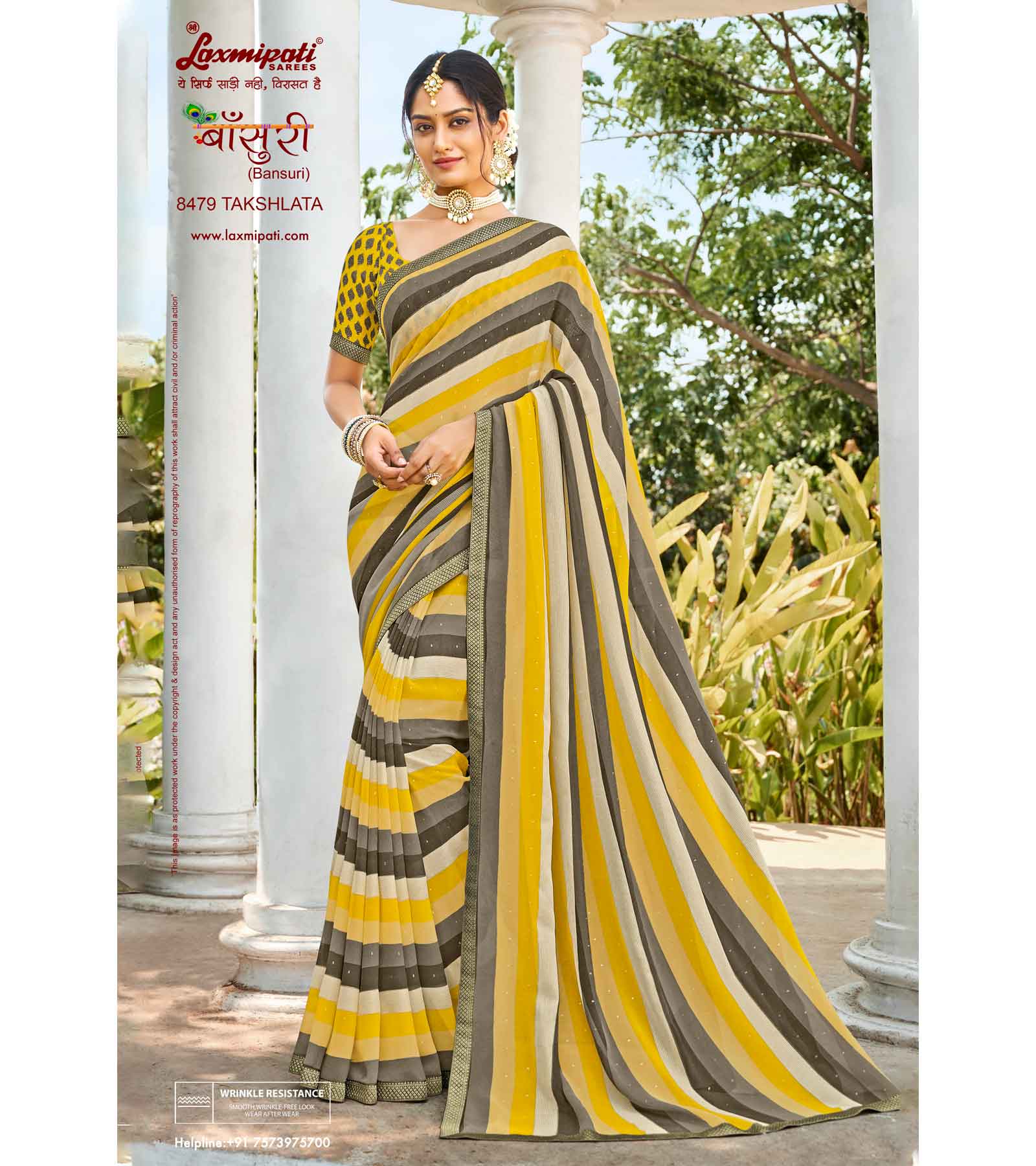 Laxmipati Bansuri 8479 Multicolor Georgette  Saree