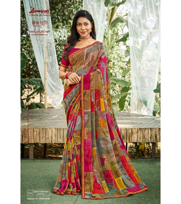 Laxmipati Bhel Puri 8488 Multicolor Georgette Saree