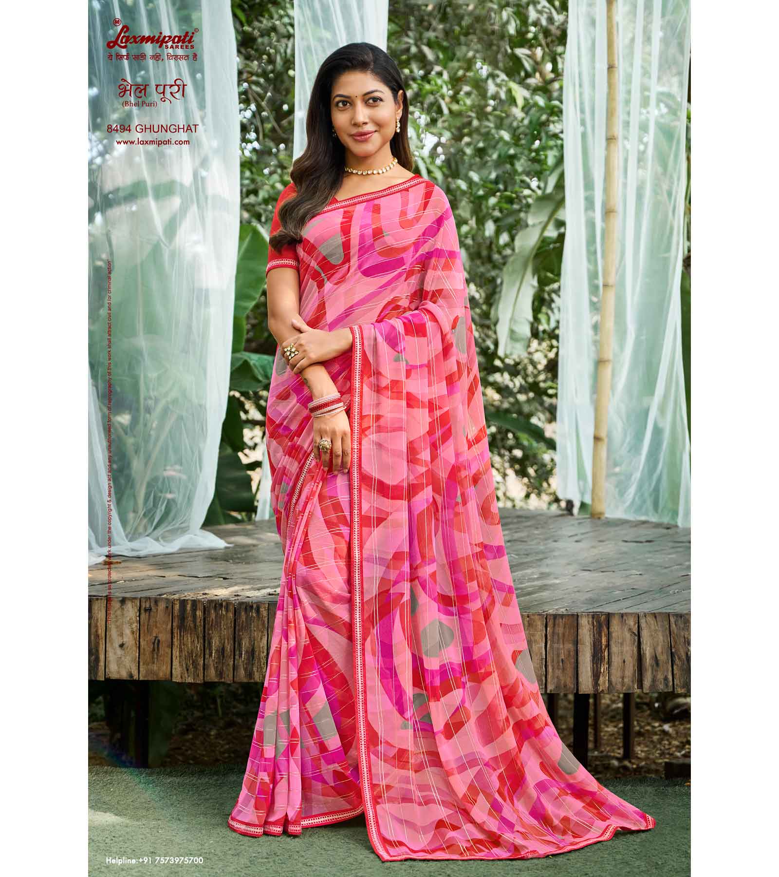 Laxmipati Bhel Puri 8494 Multicolor Georgette Saree