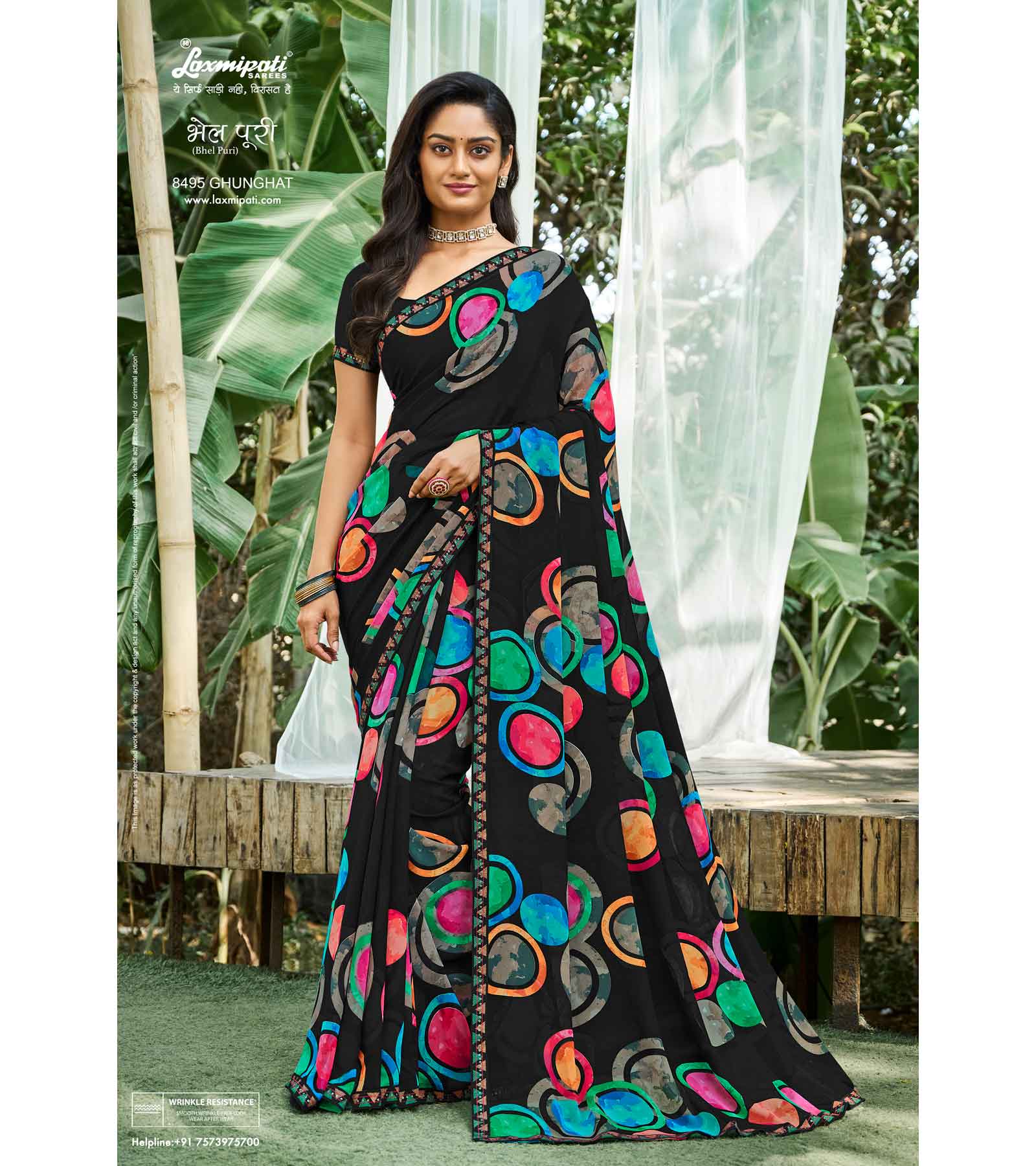 Laxmipati Bhel Puri 8495 Multicolor Georgette Saree