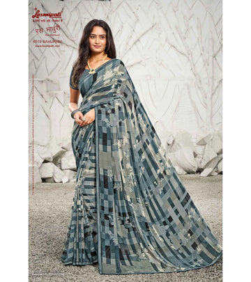 Laxmipati Ras Madhuri 8519 Grey Wetless Saree