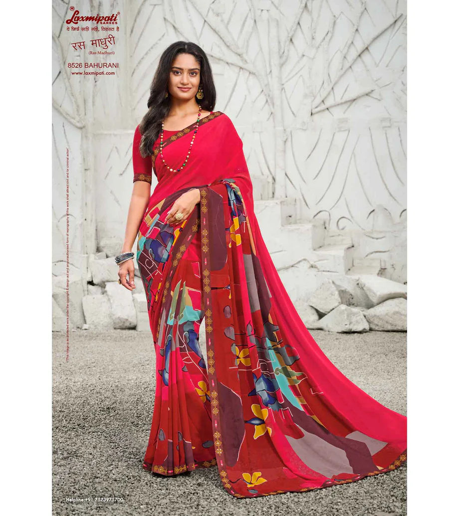 Laxmipati Ras Madhuri 8526 Multicolor Wetless  Saree