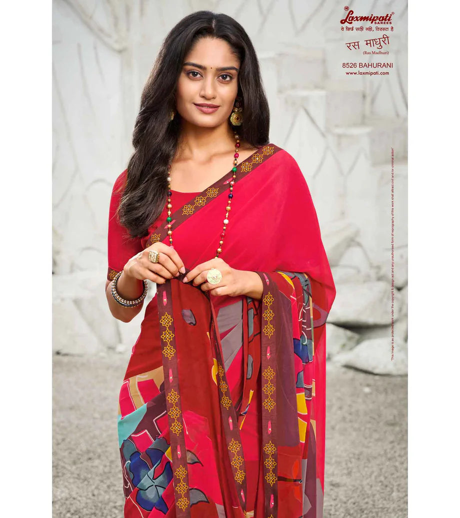 Laxmipati Ras Madhuri 8526 Multicolor Wetless  Saree