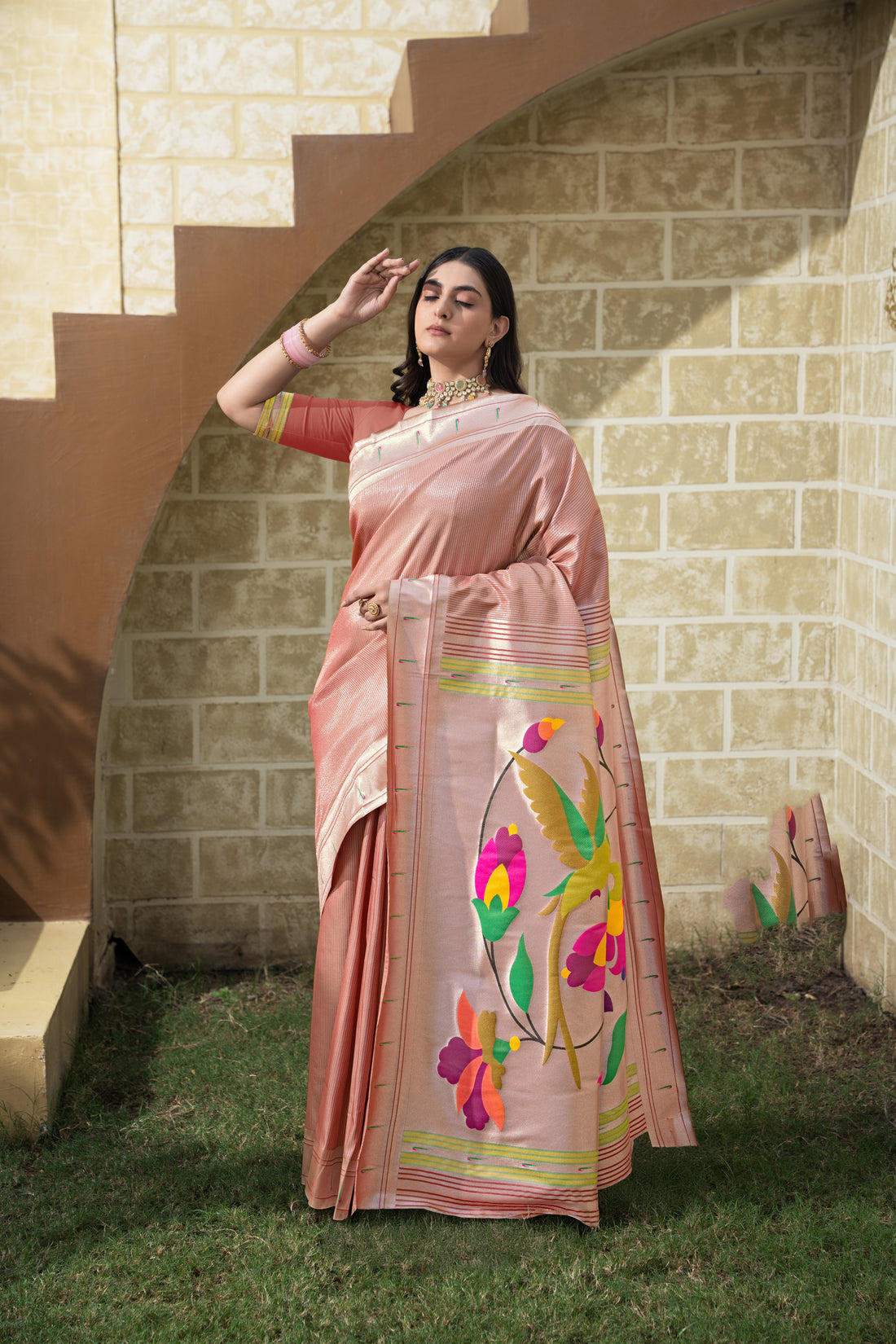 Maroon Paithani Soft Blended Silk Saree