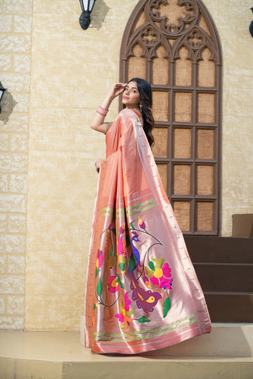 Red Paithani Soft Blended Silk Saree