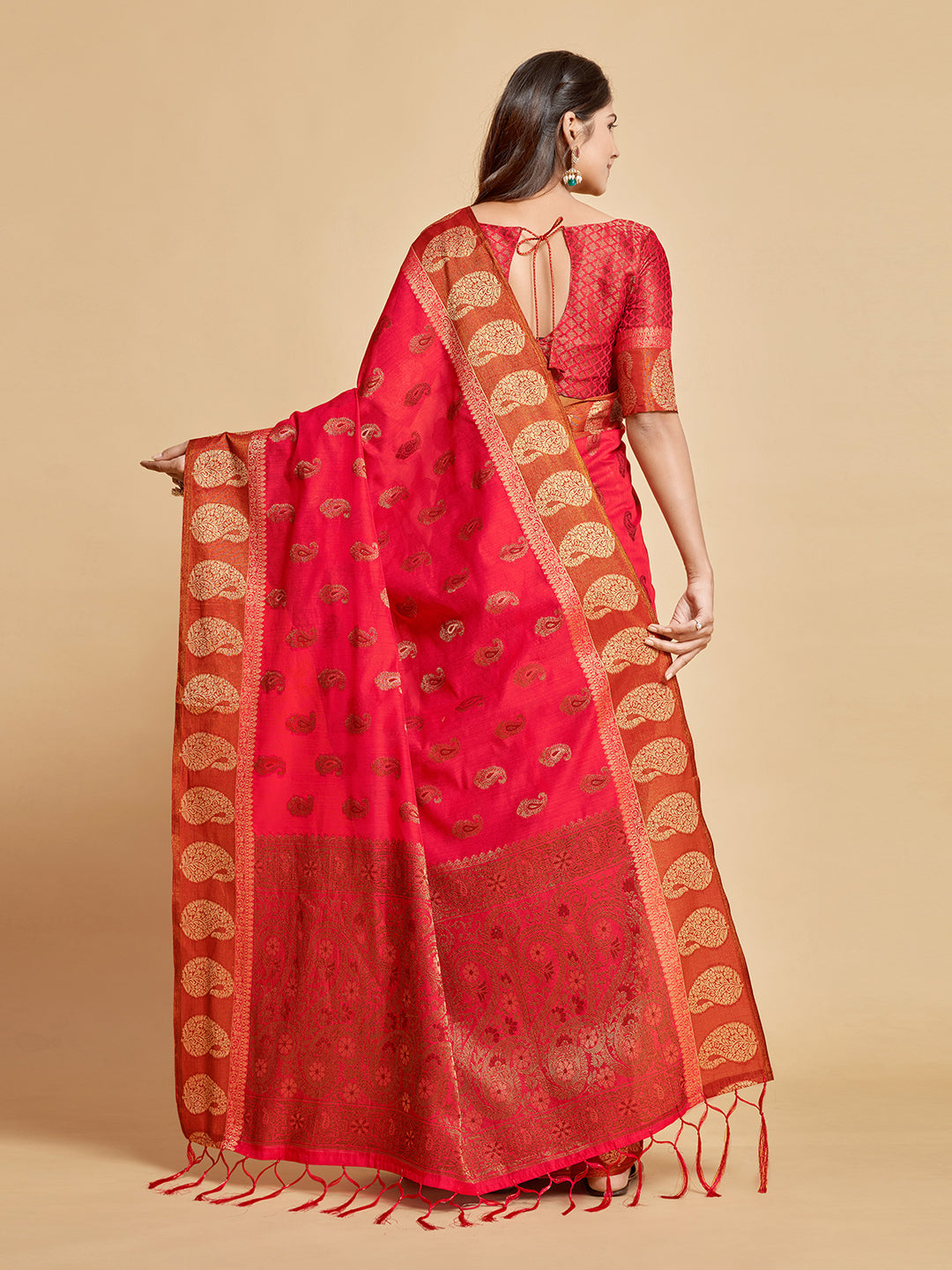 Ishika Fab Pink Chanderi Cotton Saree