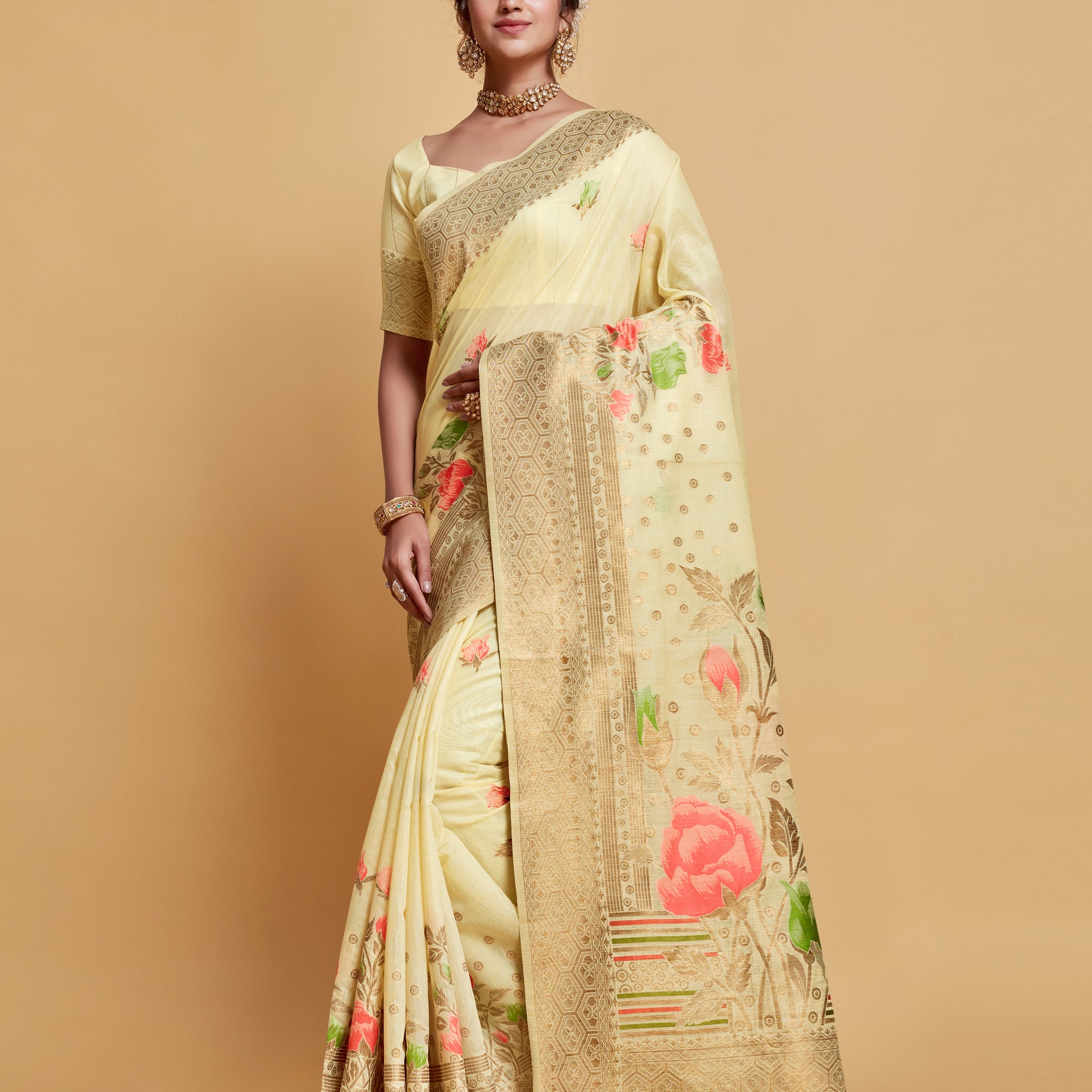 Ishika Fab White Soft Cotton Saree