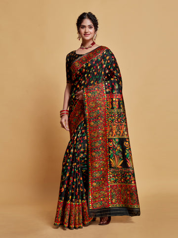 Ishika Fab Black Soft Modal Silk Saree