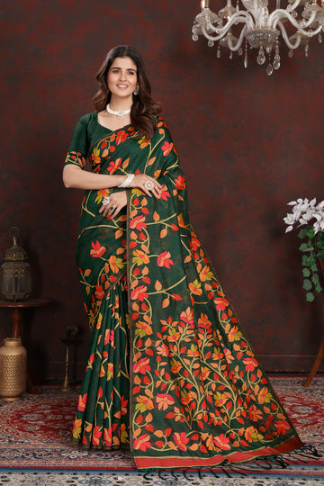 Ishika Fab Black Soft Cotton Saree