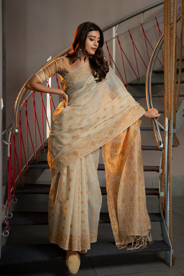 Ishika Fab Mustard Soft Cotton Saree