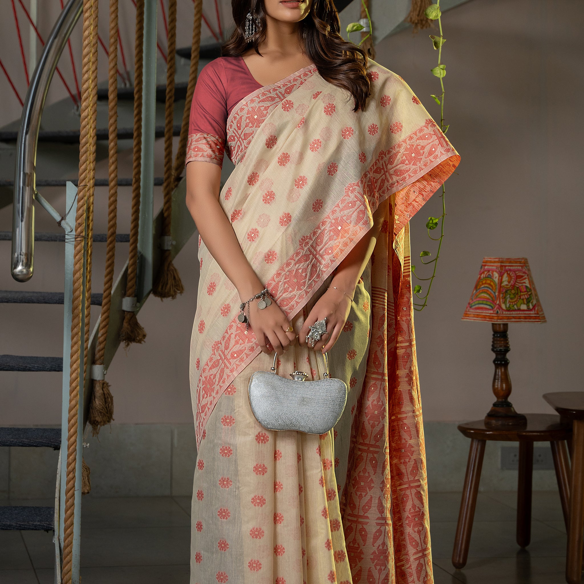 Ishika Fab Pink Soft Cotton Saree