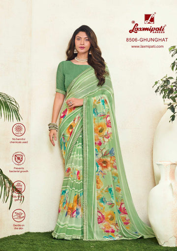 Laxmipati Simran 8506 Sea Green Georgette Saree