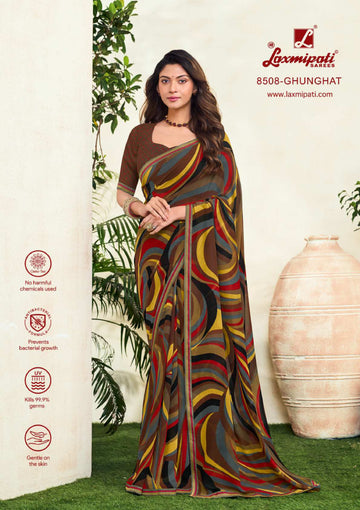 Laxmipati Simran 8508 Brown Georgette Saree