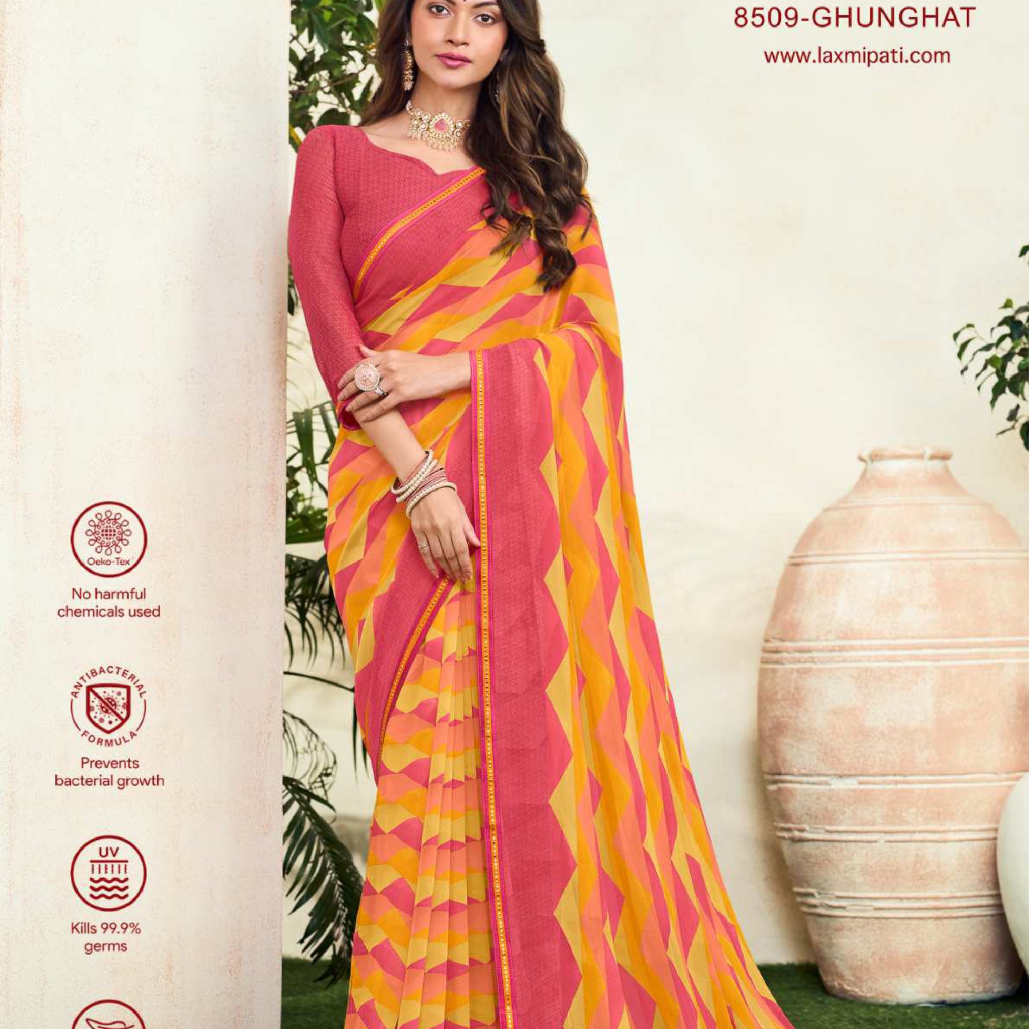 Laxmipati Simran 8509 Multicolor Georgette Saree