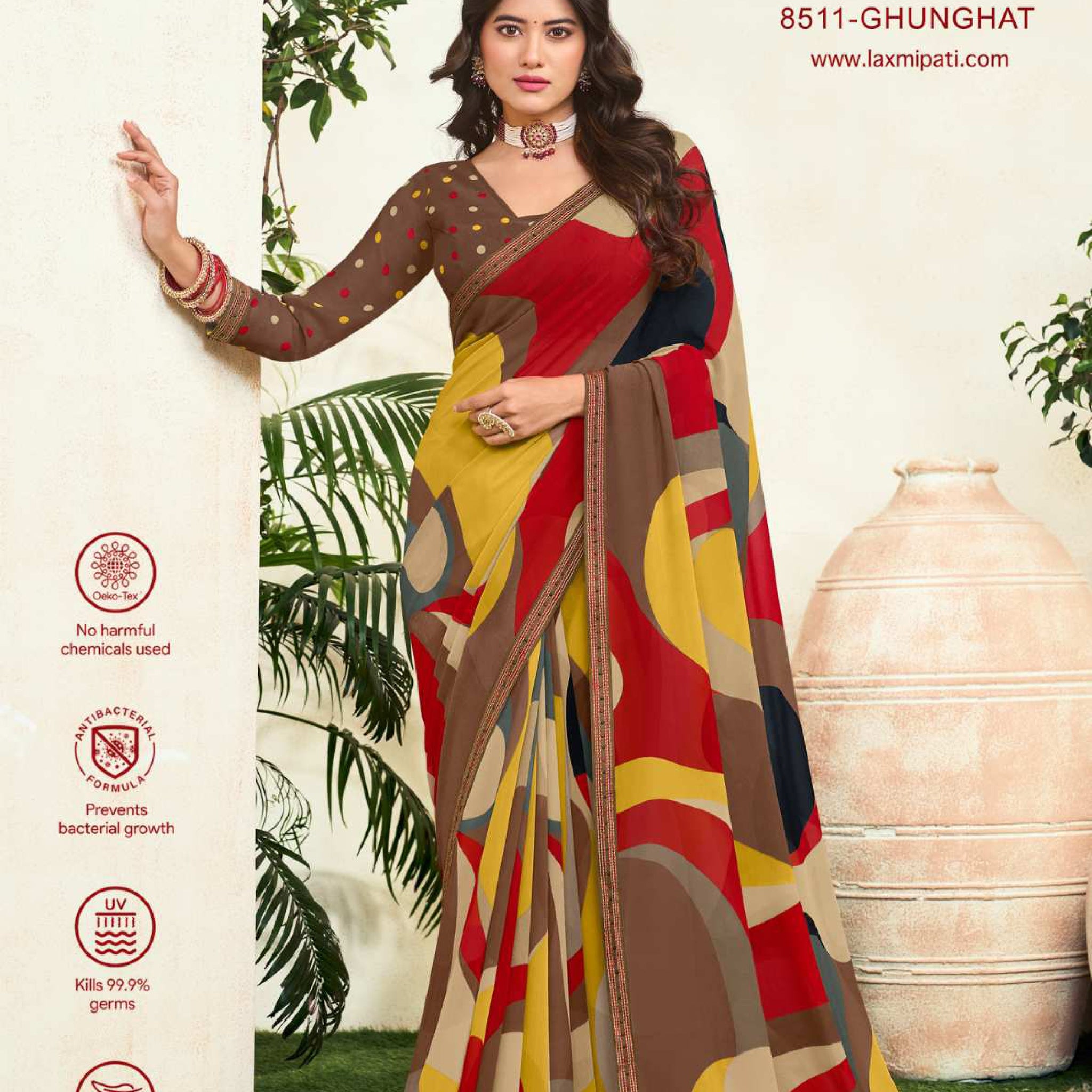 Laxmipati Simran 8511 Multicolor Georgette  Saree