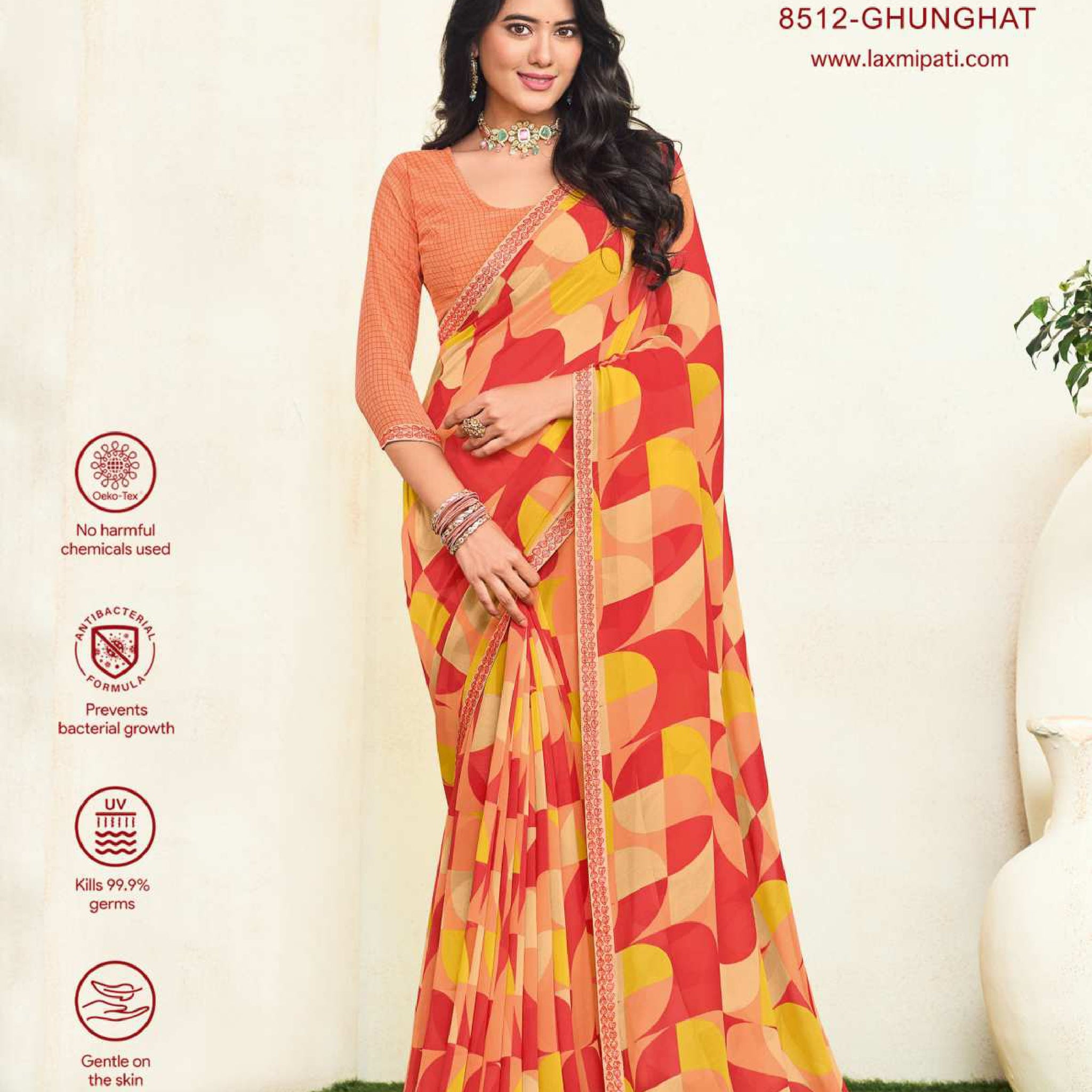 Laxmipati Simran 8512 Multicolor Georgette Saree