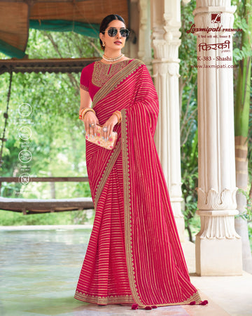 Laxmipati Firki K-383 Pink Viscose Saree