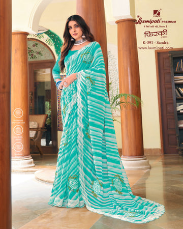 Laxmipati Firki K-391 Sky Blue Soft Georgette Saree