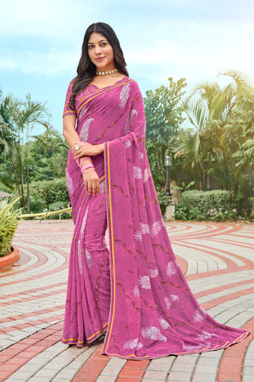 Laxmipati Varsha N-2001 Mauve Chiffon Saree