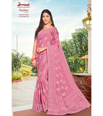 Laxmipati Niharika N-2012 Pink Chiffon Saree