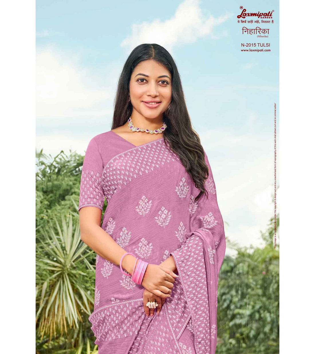 Laxmipati Niharika N-2015 Magenta Chiffon Saree