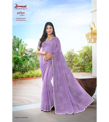 Laxmipati Adita N-2020 Purple Chiffon Brasso Saree