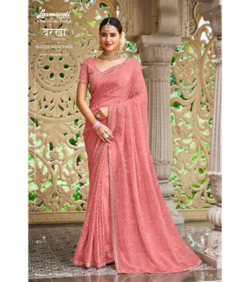 Laxmipati Barkha N-2029 Peach Brasso Saree