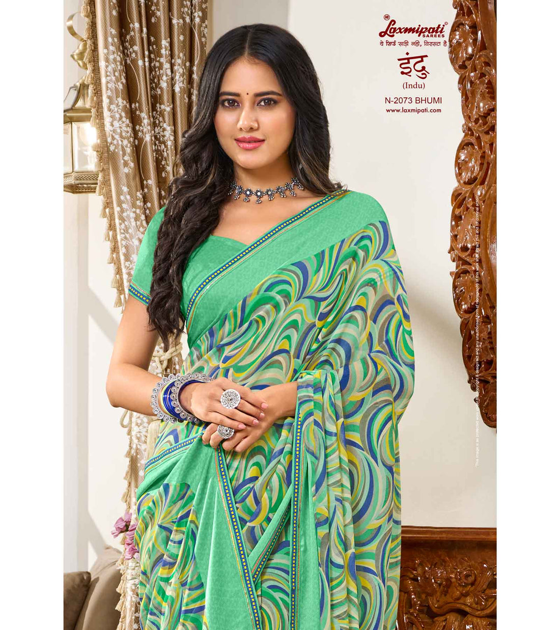 Laxmipati Indu N-2073 Multicolor Georgette Saree