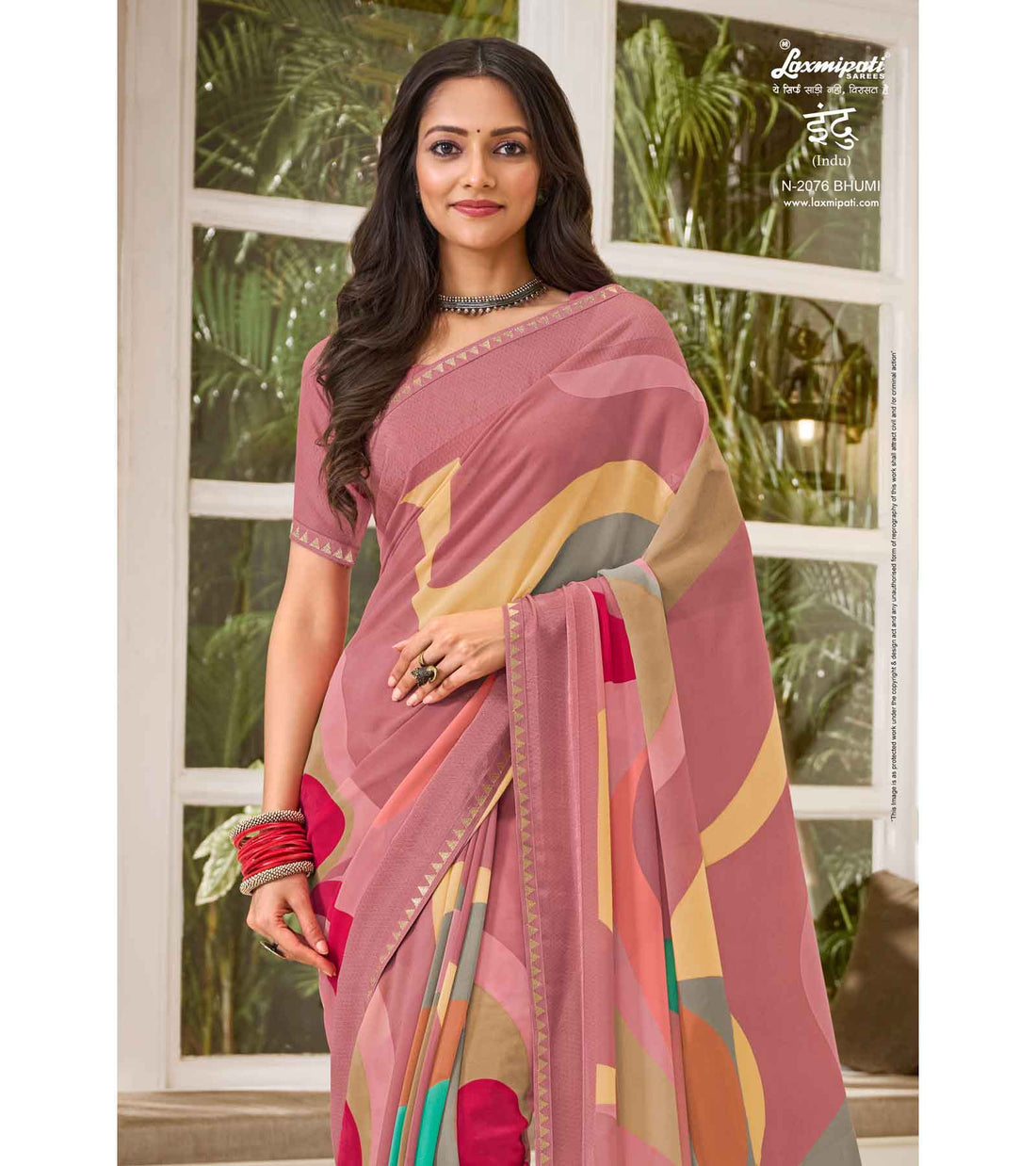 Laxmipati Indu N-2076 Multicolor Georgette Saree