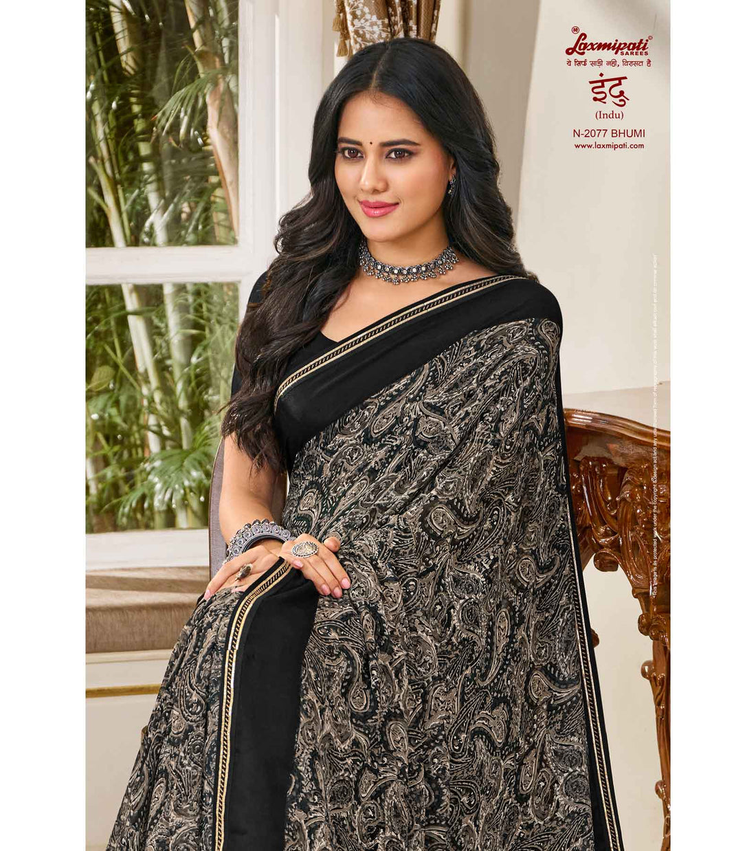 Laxmipati Indu N-2077 Black Georgette Saree