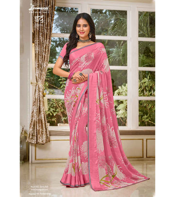 Laxmipati Indu N-2080 Pink Georgette Saree